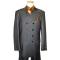 Il Canto Black Double Brested 100% Cotton Denim Suit 8305 With Triple Cognac Hand-Pick Stitching